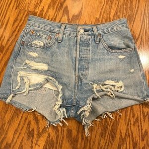 VINTAGE levi distressed shorts (custom)